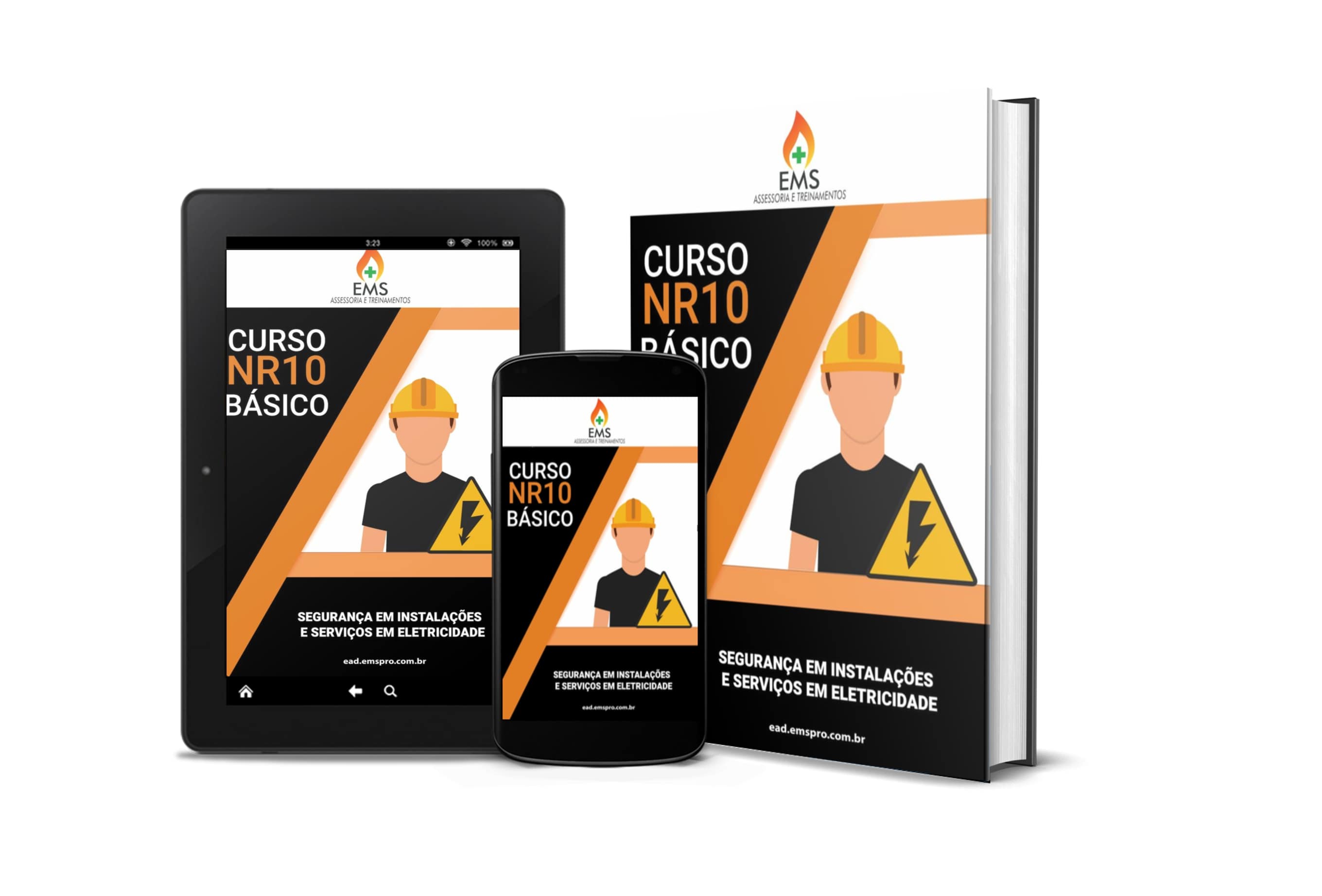 Turma de alunos em treinamento de segurança do trabalho da EMS